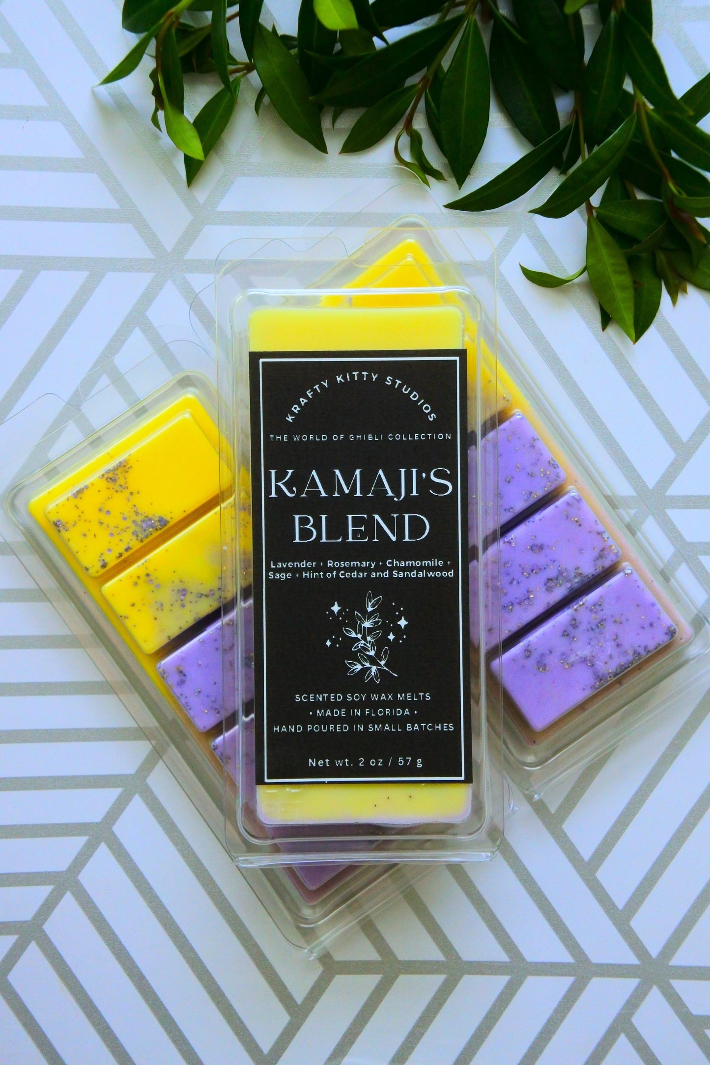 Kamaji’s Blend | Lavender + Rosemary + Sage + Chamomile + Notes of Cedar & Sandalwood | Natural Soy Wax Melt Snap Bar