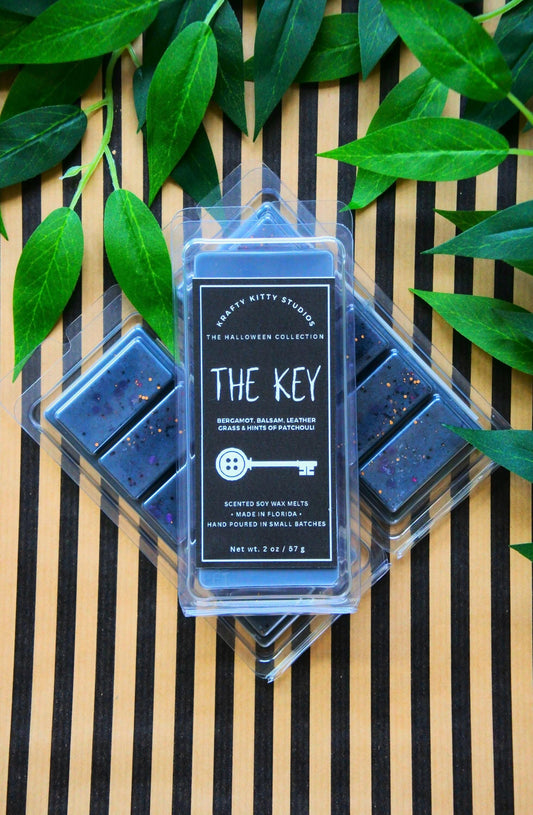 The Key | Bergamot, Balsam, Leather, Grass & Hints of Patchouli | Natural Soy Wax Melt Snap Bar | Halloween Collection