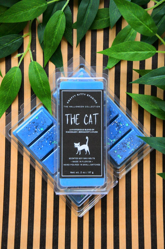 The Cat | A Mysteriously Aloof Blend of Mahogany, Bergamot & Musk | Natural Soy Wax Melt Snap Bar | Halloween Collection