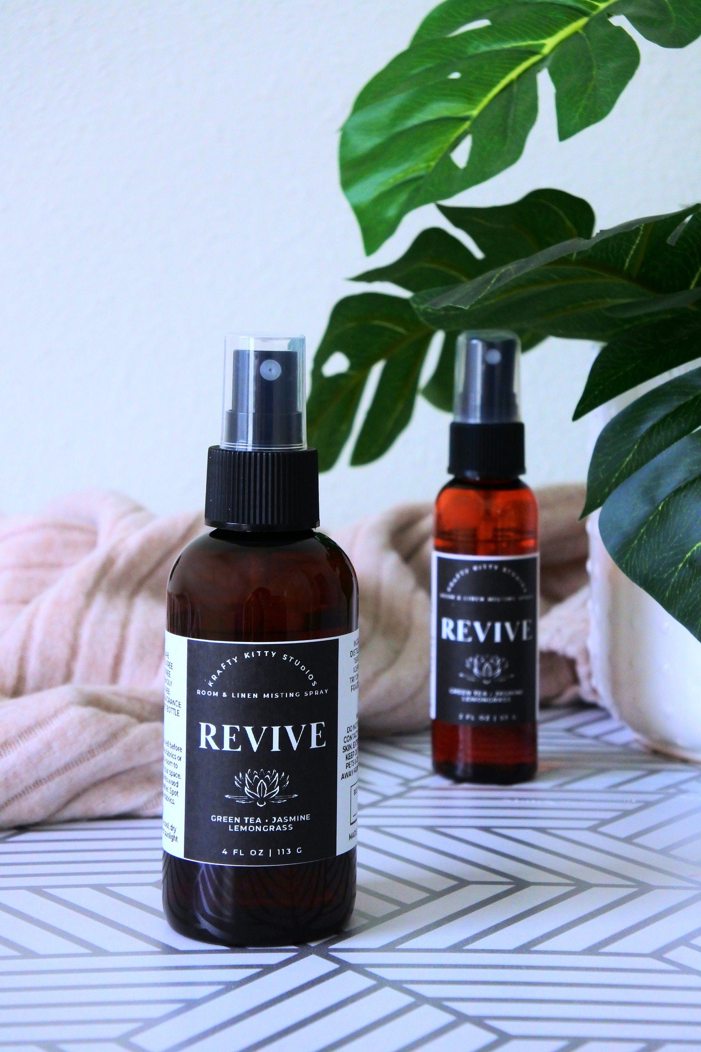 Revive | Refreshing Lemongrass, Earthy Green Tea & Soothing Jasmine | 2oz or 4oz Room and Linen Spray | Aromatherapy Collection