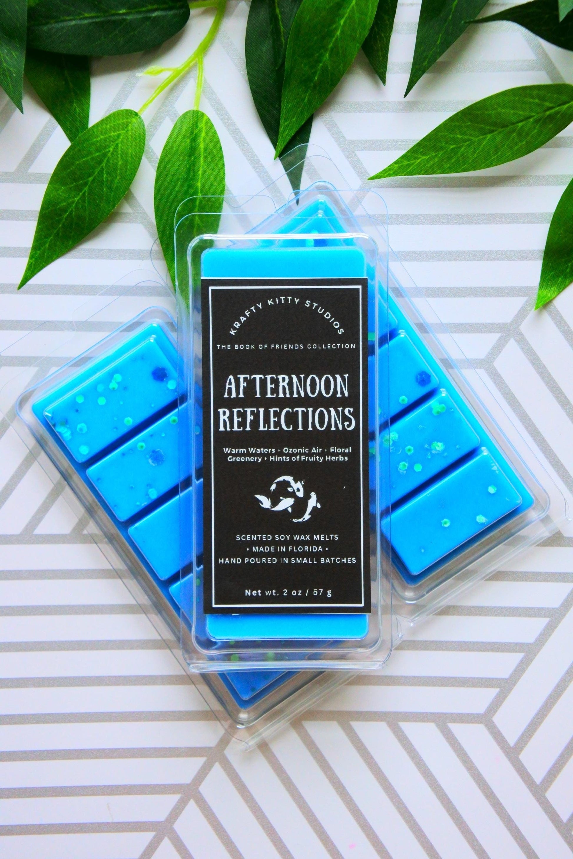 Afternoon Reflections | Warm Water, Ozonic Air, Floral Greenery & Fruity Herbs | Natural Soy Wax Melt Snap Bar | Book of Friends Collection