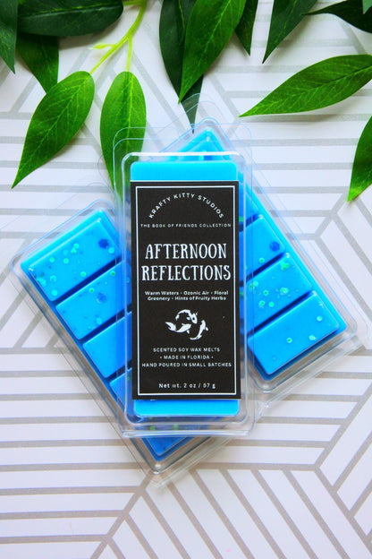 Afternoon Reflections: Warm Waters, Ozone, Floral Greenery & Fruity Herbs | Soy Wax Melt Snap Bar