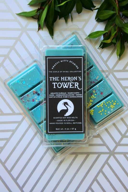 Heron's Tower | Aquatic Florals, Mossy Earth, Green Leaves, Ozone, Citrus, Musk & Sandalwood | Natural Soy Wax Melt Snap Bar