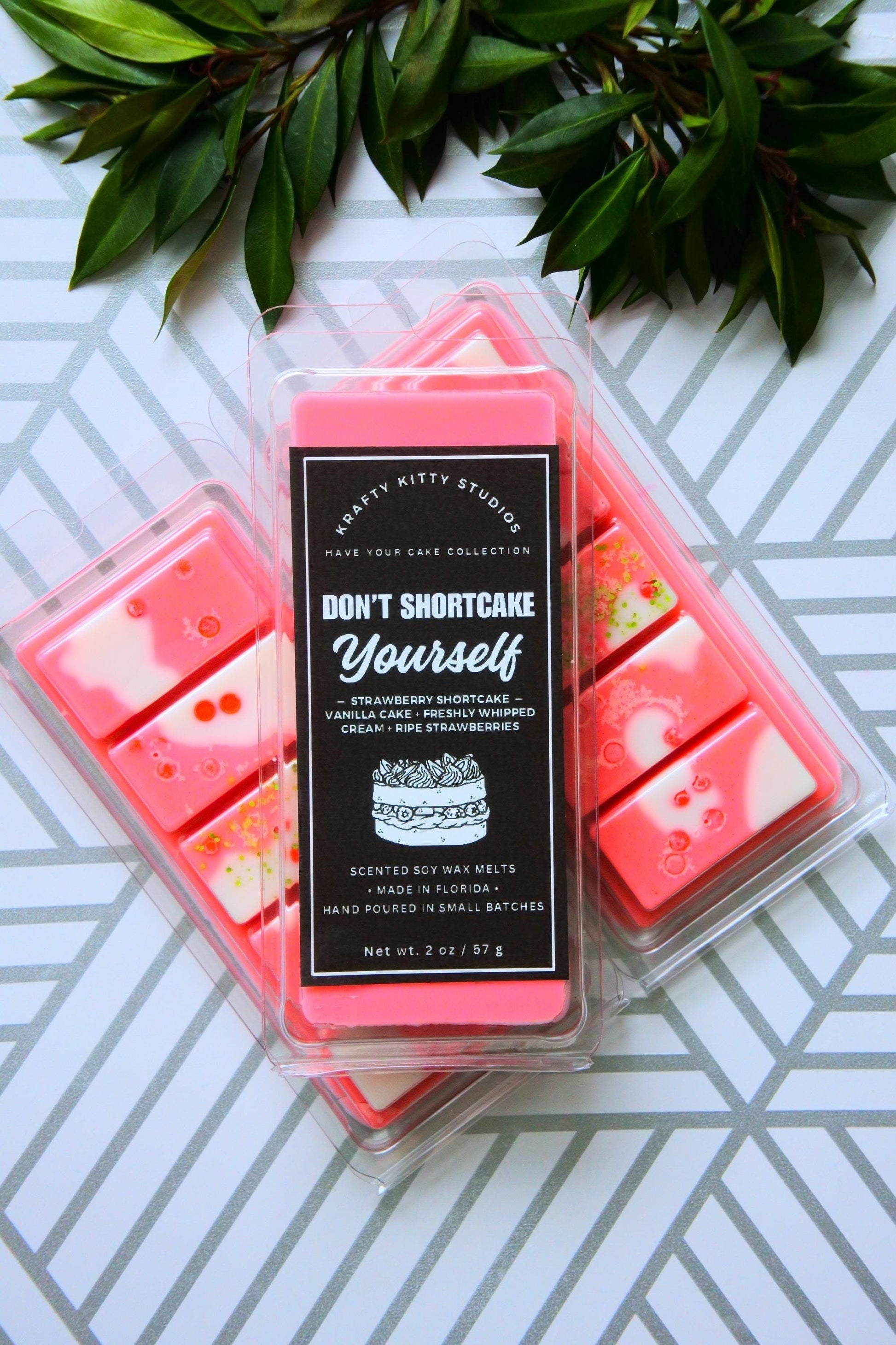 Don't Shortcake Yourself | Vanilla Cake, Ripe Strawberries, Freshly Whipped Cream | Natural Soy Wax Melt Snap Bar| Have Your Cake Collection