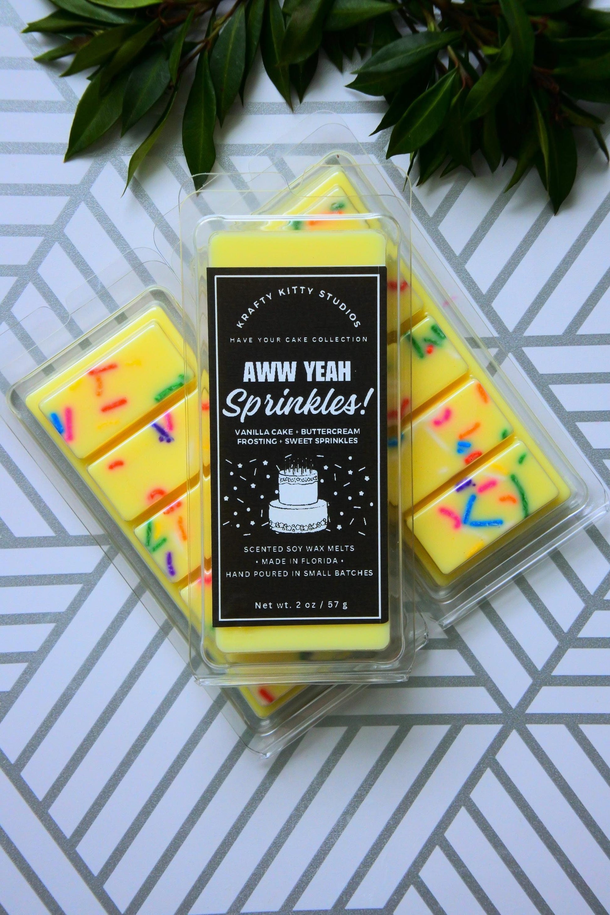 Aww Yeah Sprinkles | Vanilla Cake, Buttercream, Birthday Sprinkles | Natural Soy Wax Melt Snap Bar | Have Your Cake Collection