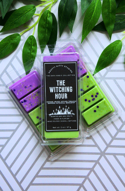 The Witching Hour | Incense, Saffron, Vetiver, Tobacco Leaves, Patchouli, Bergamot | Natural Soy Wax Melt Snap Bar | Dark Magic Collection