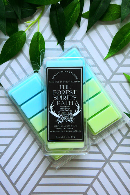 The Forest Spirit’s Path | Clean Earth + Dewy Forest + Crisp Apple | Glows in the Dark | Natural Soy Wax Melt Snap Bar