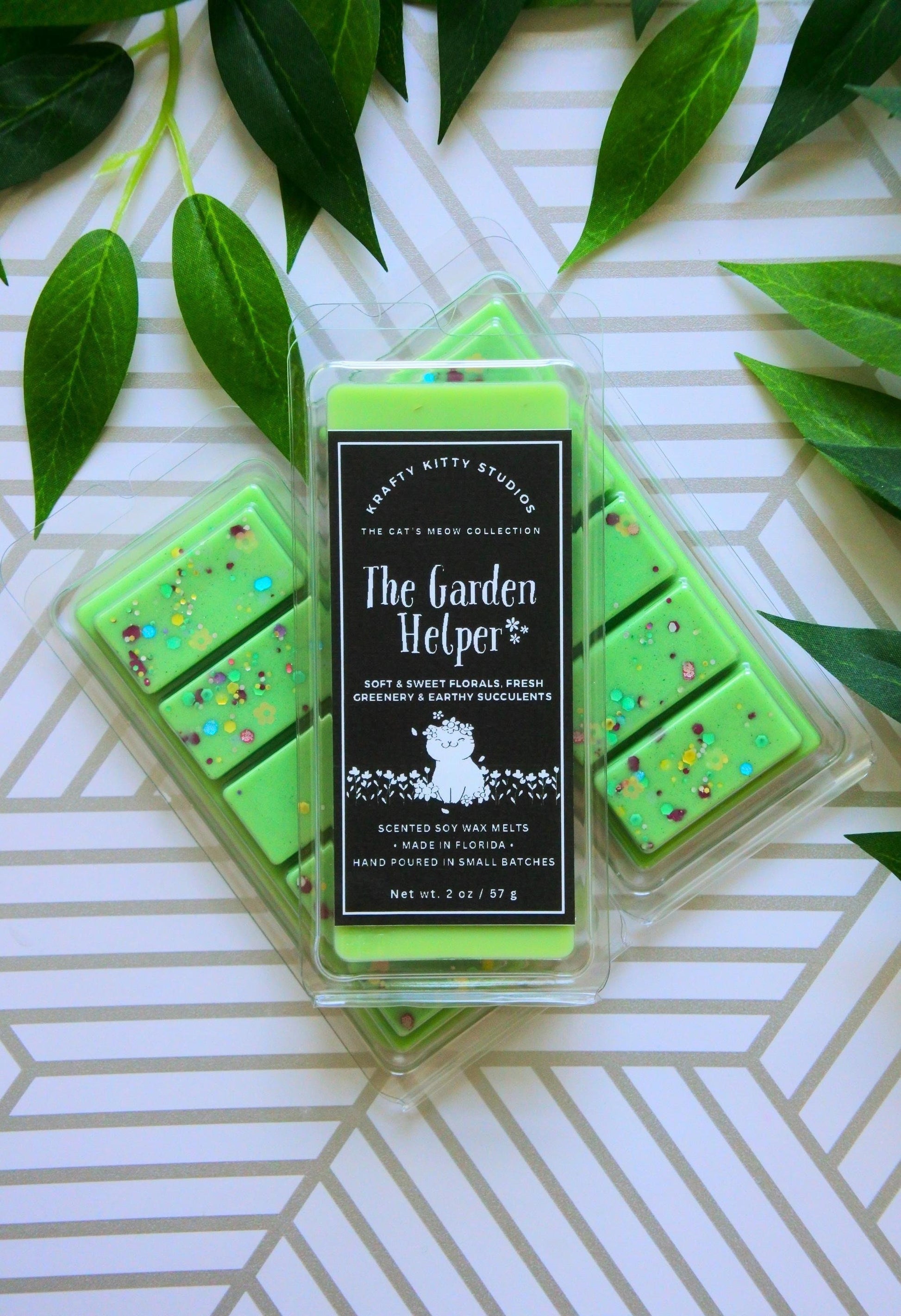 The Garden Helper: Soft Florals, Greenery & Earthy Succulents | Soy Wax Melt Snap Bar