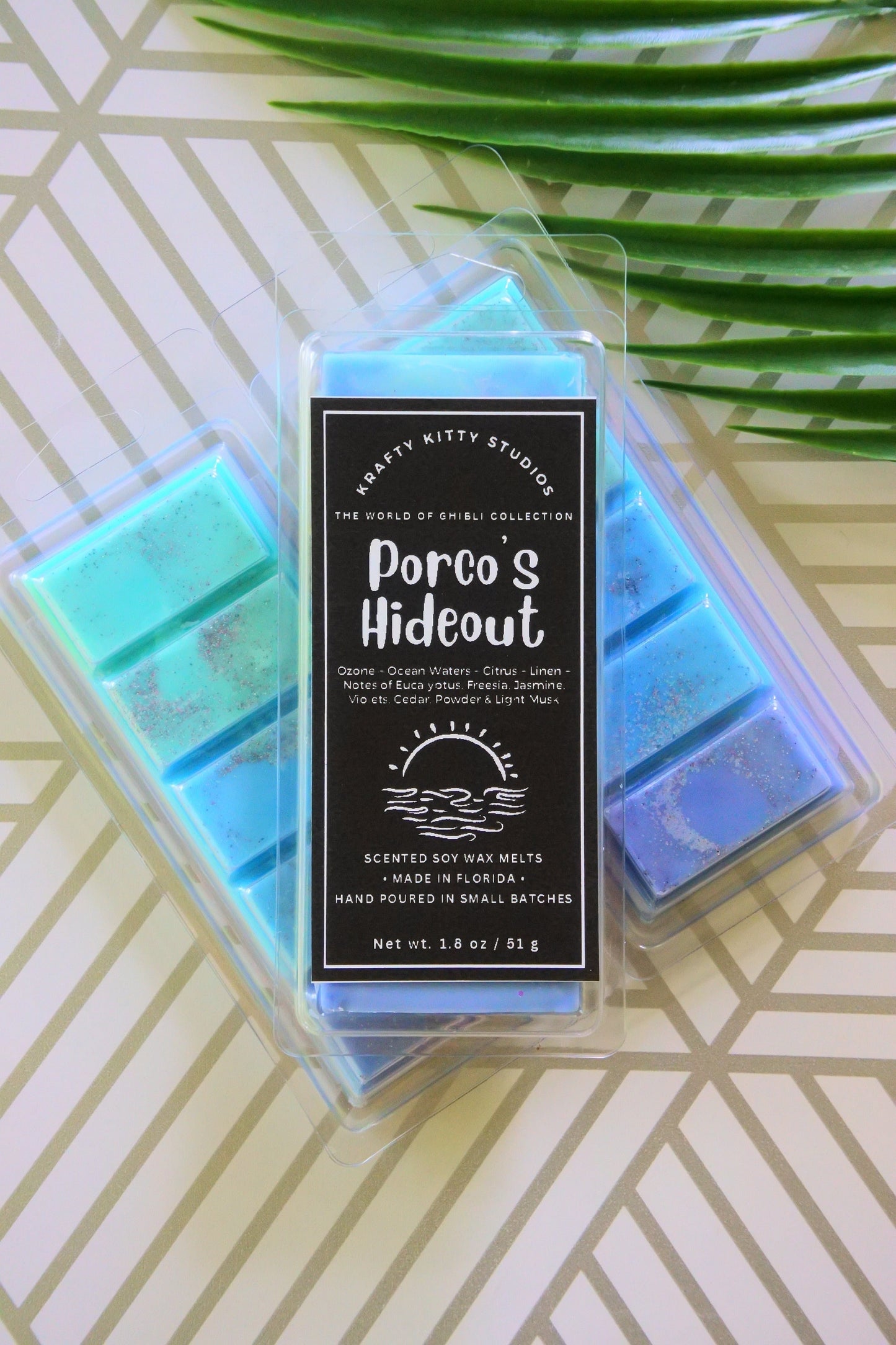 Porco’s Hideout | Ocean Waters, Ozone, Citrus, Eucalyptus, Florals, Cedar & Musk | Natural Soy Wax Melt Snap Bar