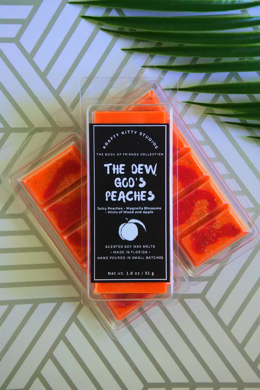 The Dew God’s Peaches | Juicy Peaches + Magnolia Blossoms + Hint of Wood and Apple | Wax Melt Snap Bar | Book of Friends Collection