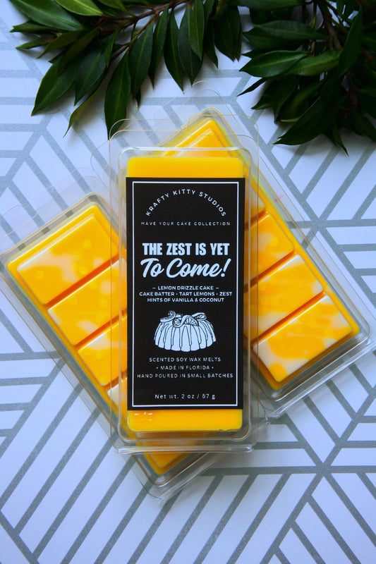 The Zest is Yet to Come | Cake Batter, Tart Lemons, Zest, Vanilla & Coconut | Natural Soy Wax Melt Snap Bar | Have Your Cake Collection