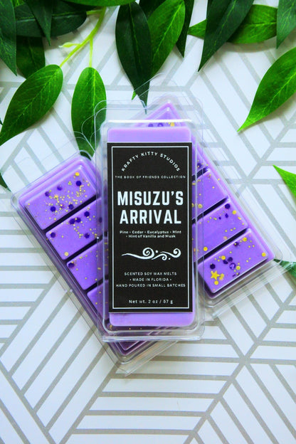 Misuzu’s Arrival | Pine + Cedar + Eucalyptus + Mint + Hints of Vanilla & Musk | Natural Soy Wax Melt Snap Bar | Book of Friends Collection