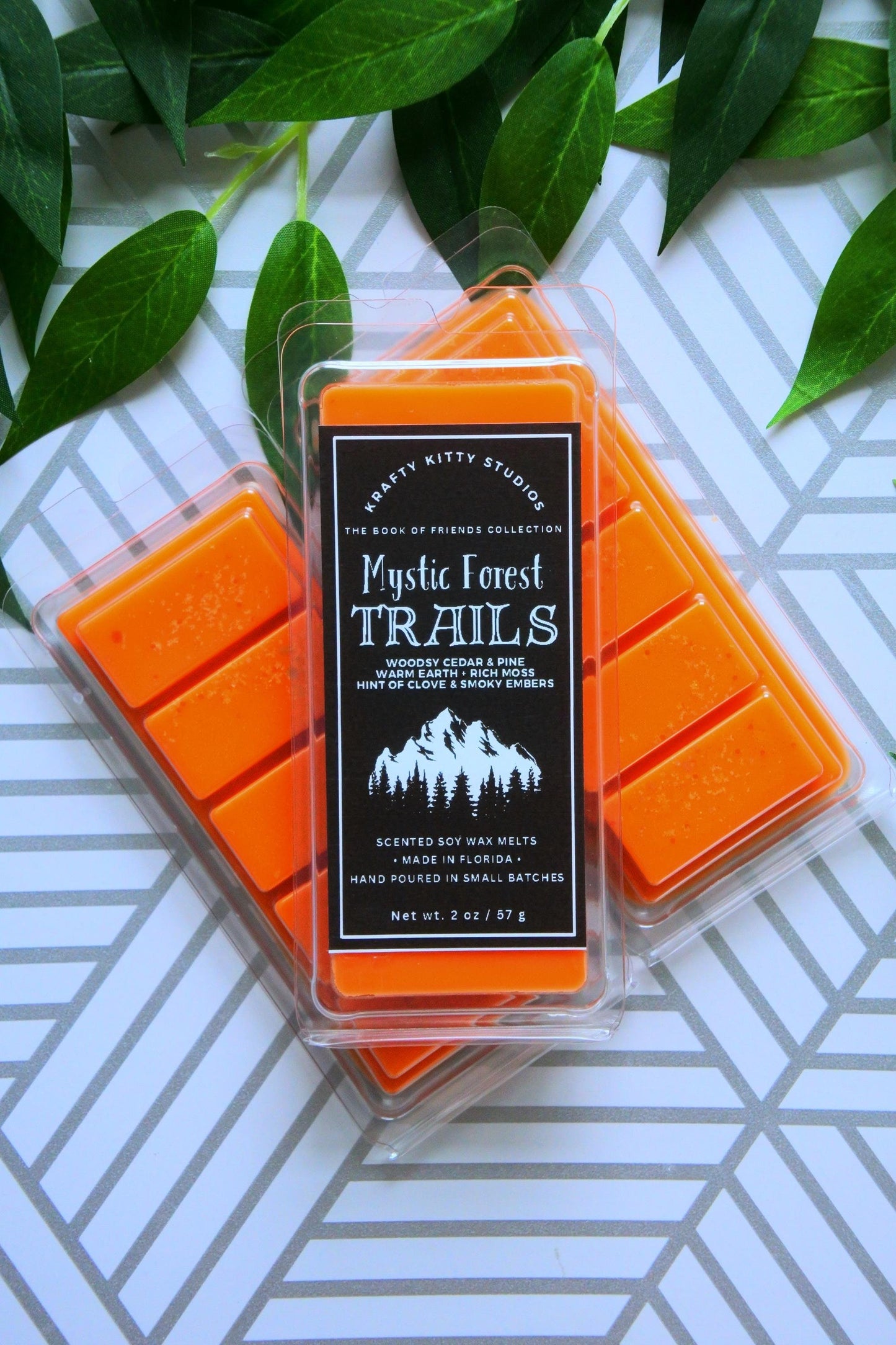 Mystic Forest Trails | Cedar + Pine + Warm Earth + Rich Moss + Hint of Clove & Smoky Embers | Wax Melt Snap Bar | Book of Friends Collection