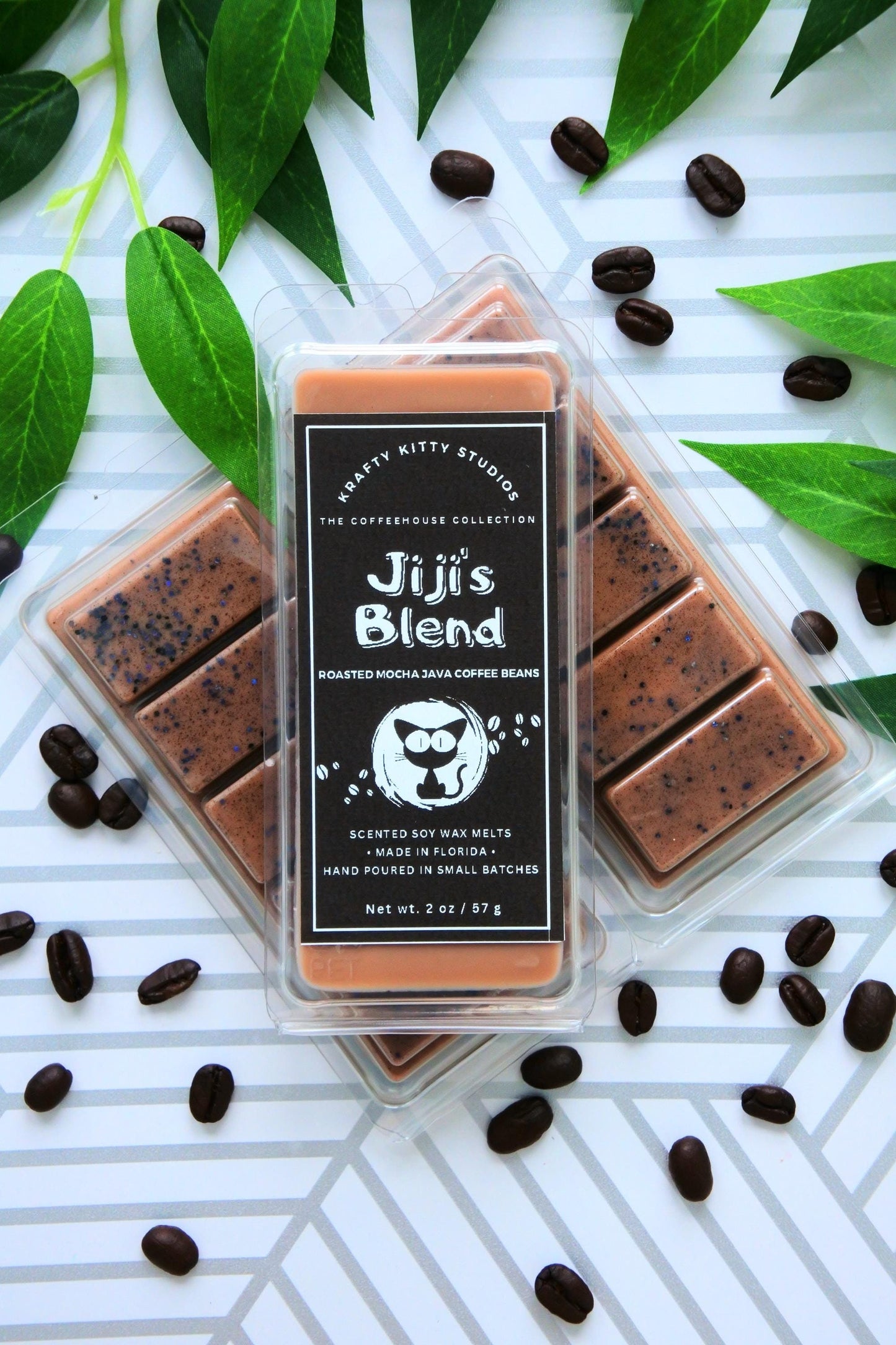 Jiji's Blend | Fresh Roasted Mocha Java Coffee Beans | Soy Wax Melt Snap Bar | Coffeehouse Collection