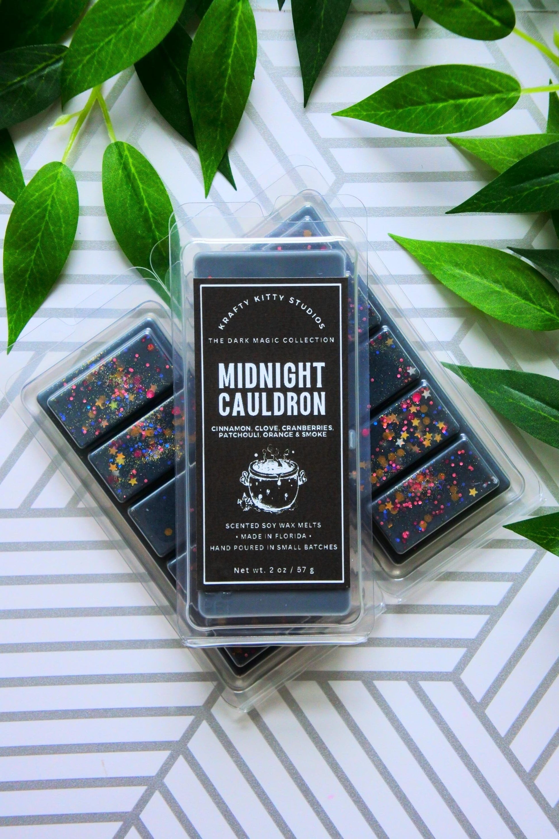 Midnight Cauldron | Cinnamon, Clove, Cranberries, Patchouli, Orange & Smoke | Natural Soy Wax Melt Snap Bar | Dark Magic Collection