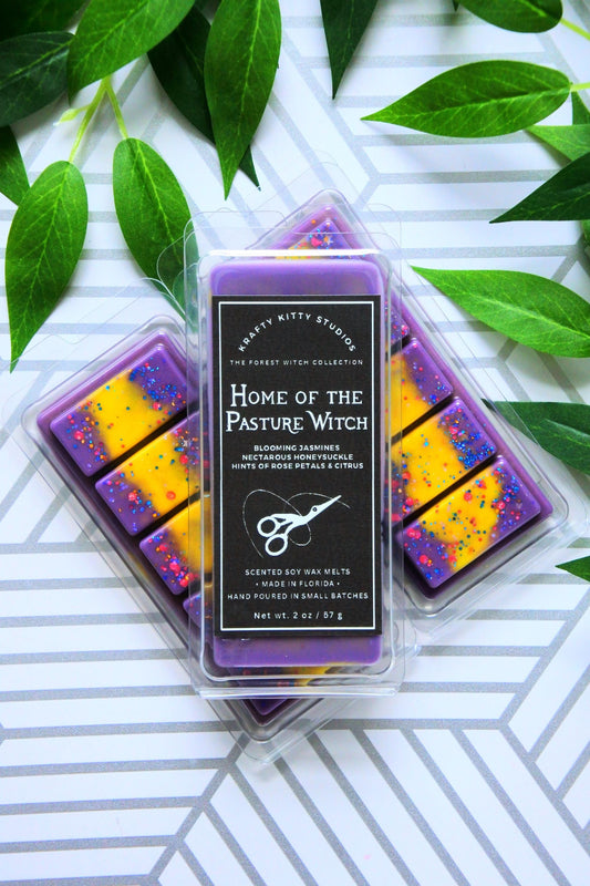 Home of the Pasture Witch | Honeysuckle + Jasmines + Rose Petals + Citrus | Natural Soy Wax Melt Snap Bar | Halloween Collection