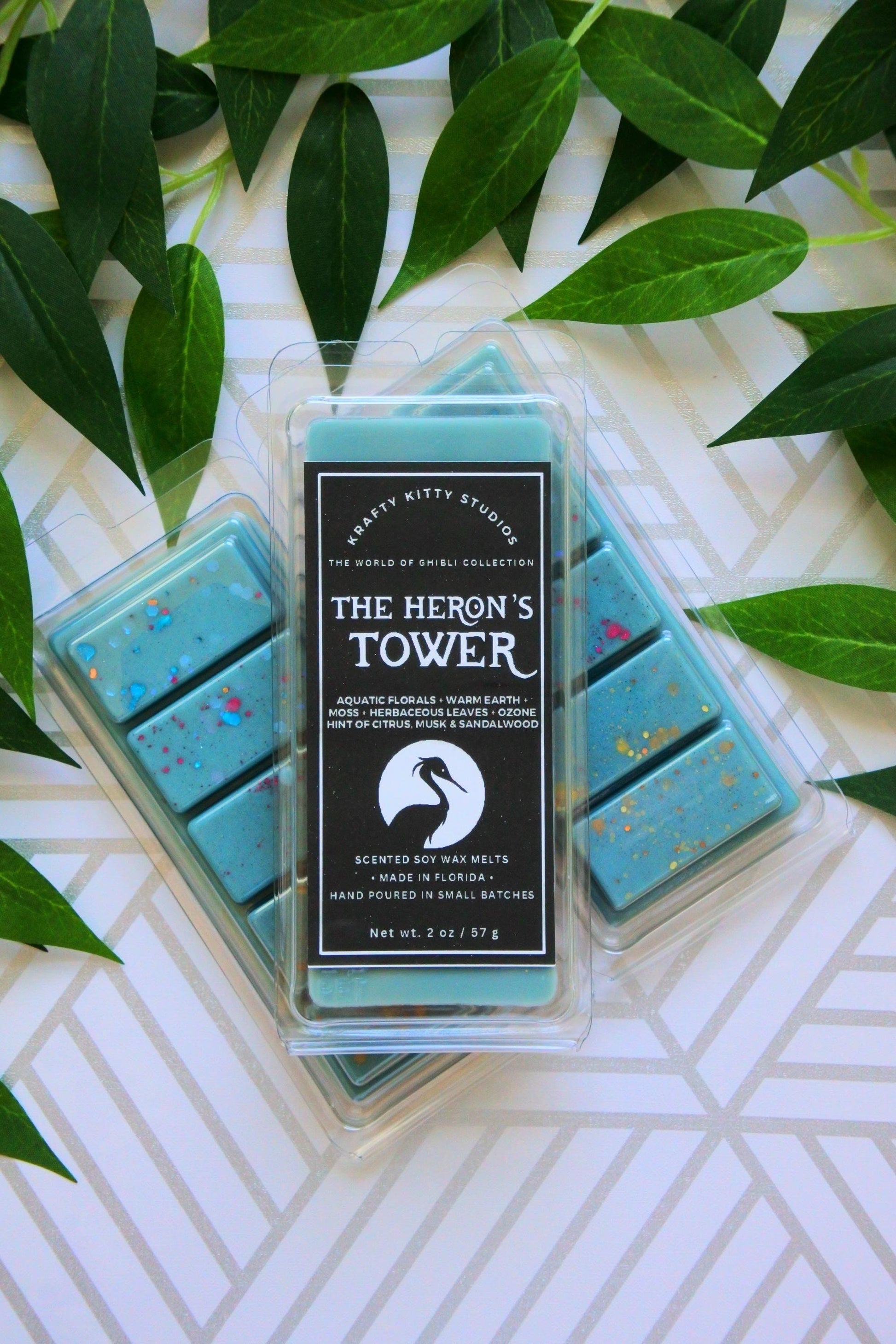 Heron's Tower | Aquatic Florals, Mossy Earth, Green Leaves, Ozone, Citrus, Musk & Sandalwood | Natural Soy Wax Melt Snap Bar