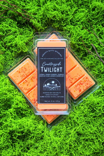 Countryside Twilight | Citrus, Mossy Cypress, Florals, Musk, Amber & Rosemary | Natural Soy Wax Melt Snap Bar | Cottagecore Collection