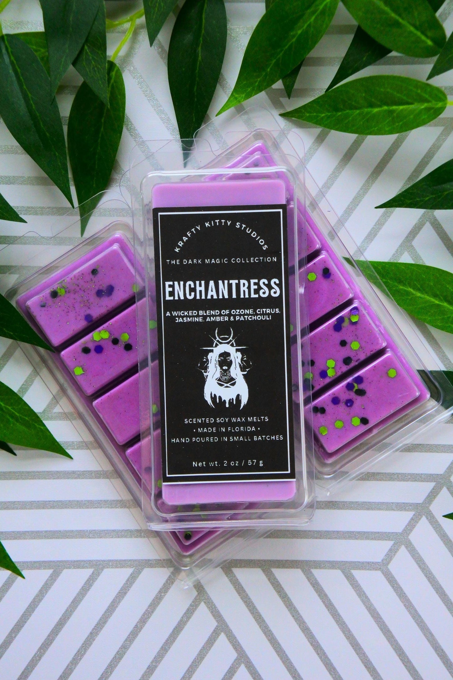 Enchantress | Ozone + Citrus + Jasmine + Patchouli + Amber | Natural Soy Wax Melt Snap Bar | Dark Magic Collection