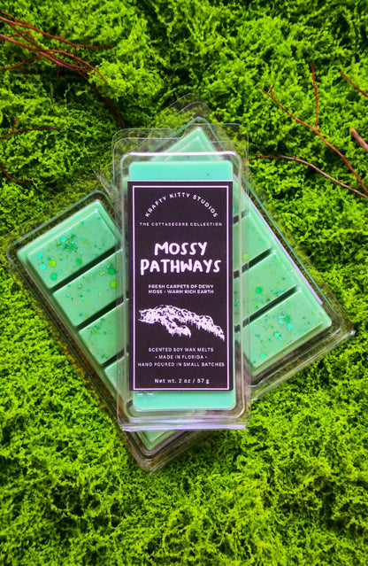 Mossy Pathways | Fresh Carpets of Dewy Moss + Warm Rich Earth | Natural Soy Wax Melt Snap Bar | Cottagecore Collection