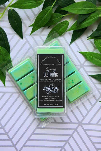 Spring Cleaning | Spring Air, Azaleas, Orchids, Hints of Herbal Greenery & Peaches | Natural Soy Wax Melt Snap Bar | Spring Fling Collection