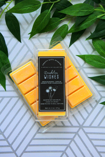 Dandelion Wishes | Spring Blossoms + Hints of Coconut, Musk & Sandalwood | Natural Soy Wax Melt Snap Bar | Spring Fling Collection