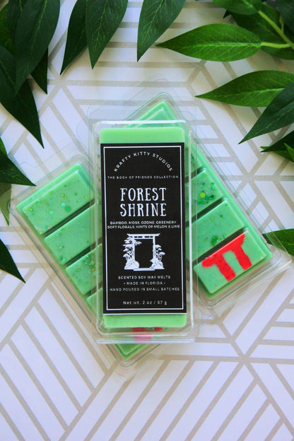 Forest Shrine: Bamboo, Moss, Ozone, Greenery, Soft Florals, Melon, Lime | Soy Wax Melt Snap Bar