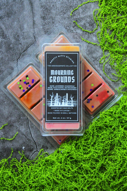 Mourning Grounds: Sage, Lavender, Chamomile, Moss, Palo Santo & Wilted Roses | Soy Wax Melt Snap Bar