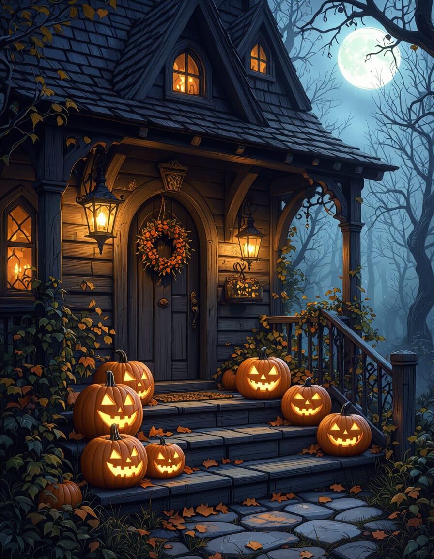 Pumpkins & Porchlights: Pumpkins, Vines, Warm Spices, Caramel, Moss, Smoky Embers | Soy Wax Melt