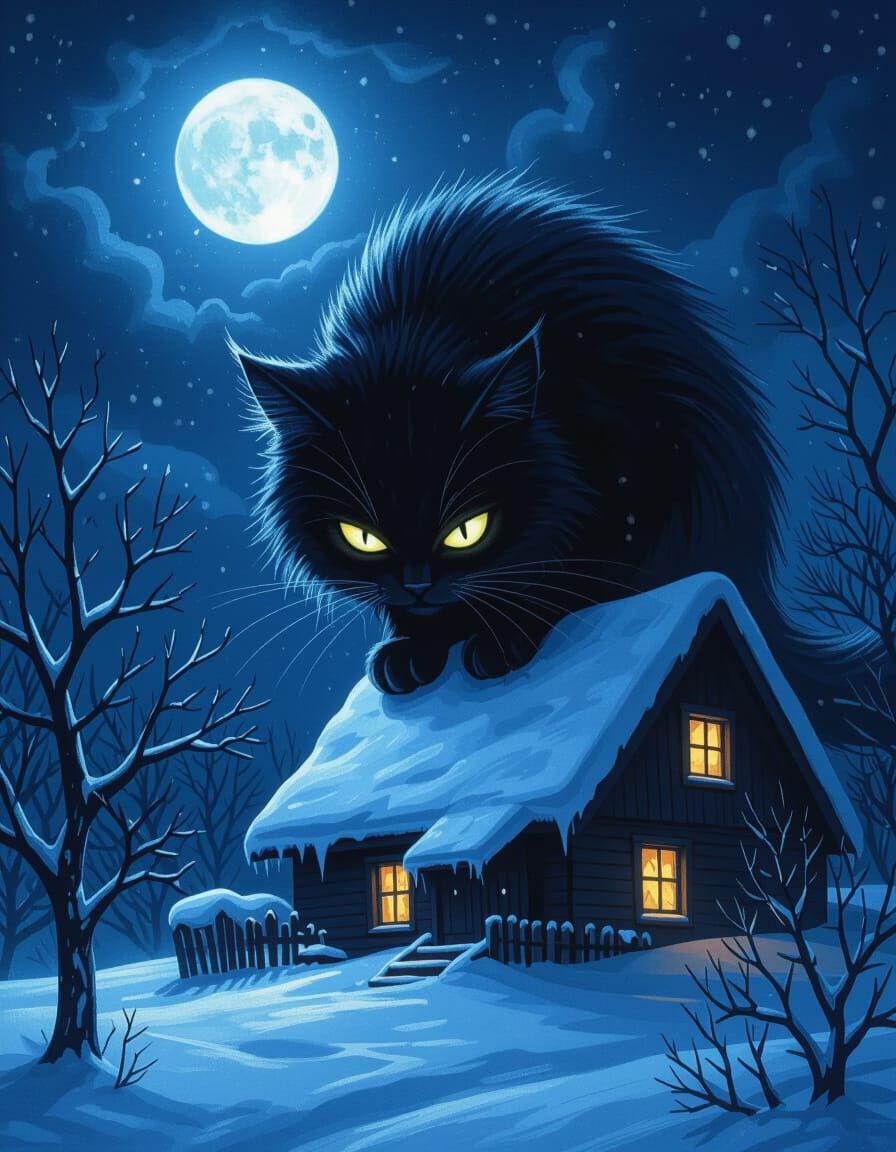 The Yule Cat - Jólakötturinn: Fresh New Clothes + Wintery Mountain Forests | Soy Wax Melt Snap Bar | Dark Christmas