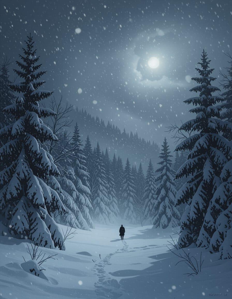 Silent Night In the Woods: Scandinavian Pines, Birchwood, Midnight Smoke & Sweet Anise | Soy Wax Melt Snap Bar | Dark Christmas