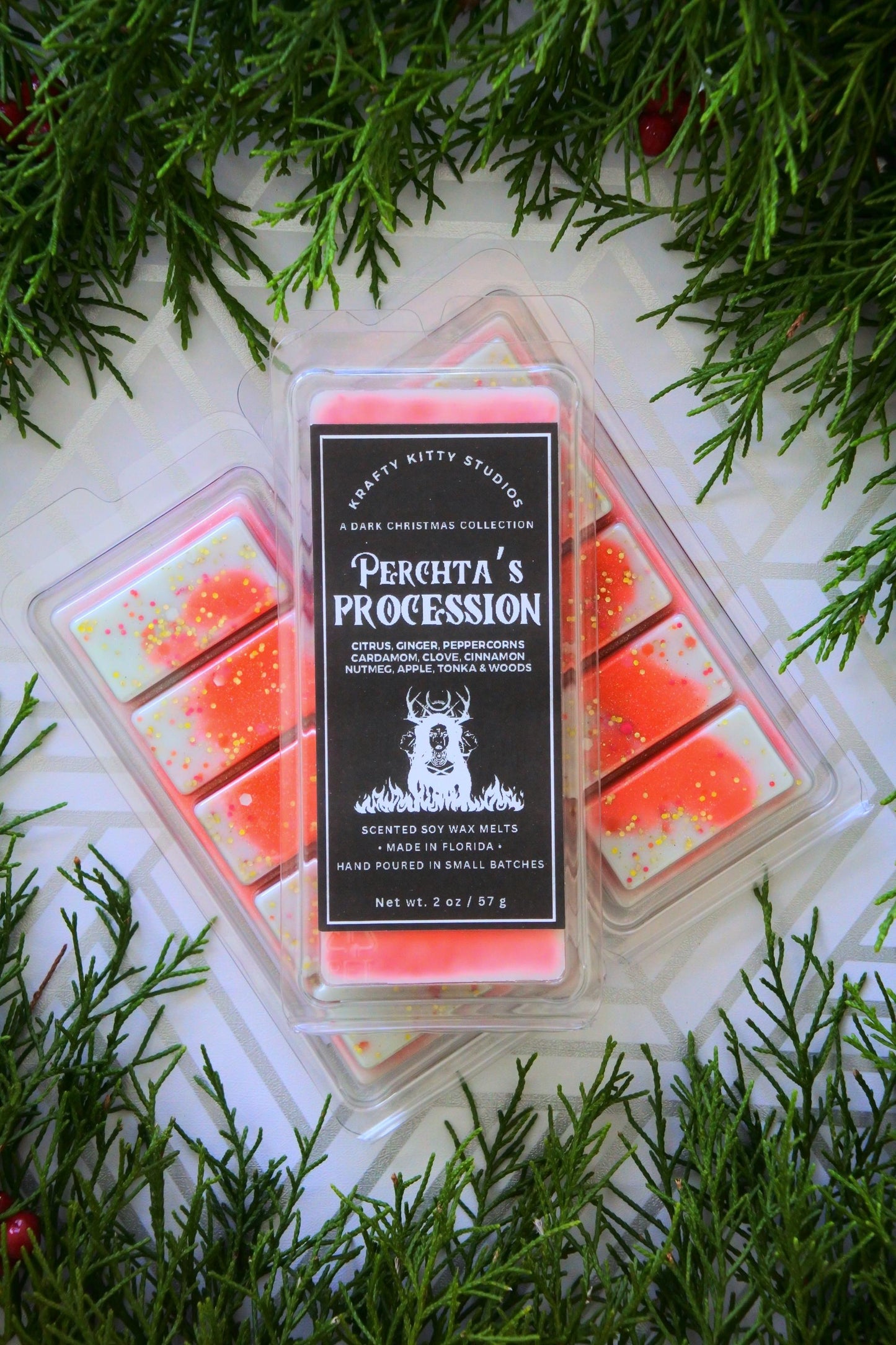 Perchta’s Procession: Citrus, Ginger, Peppercorn, Warm Spices, Apple, Tonka & Woods | Soy Wax Melt Snap Bar | Dark Christmas