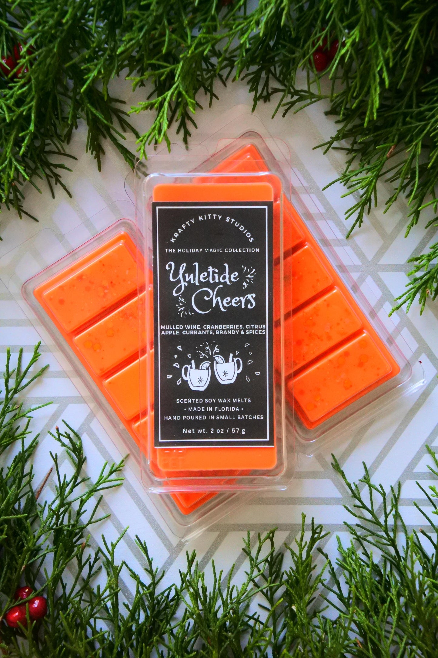 Yuletide Cheers: Mulled Wine, Cranberries, Citrus, Apple, Currants, Brandy & Spices | Soy Wax Melt