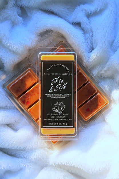 Skin & Silk: Cashmere Musk, Soft Florals, Bergamot, Warm Amber, Resinous Woods | Soy Wax Melt | After Dark Valentine's Collection