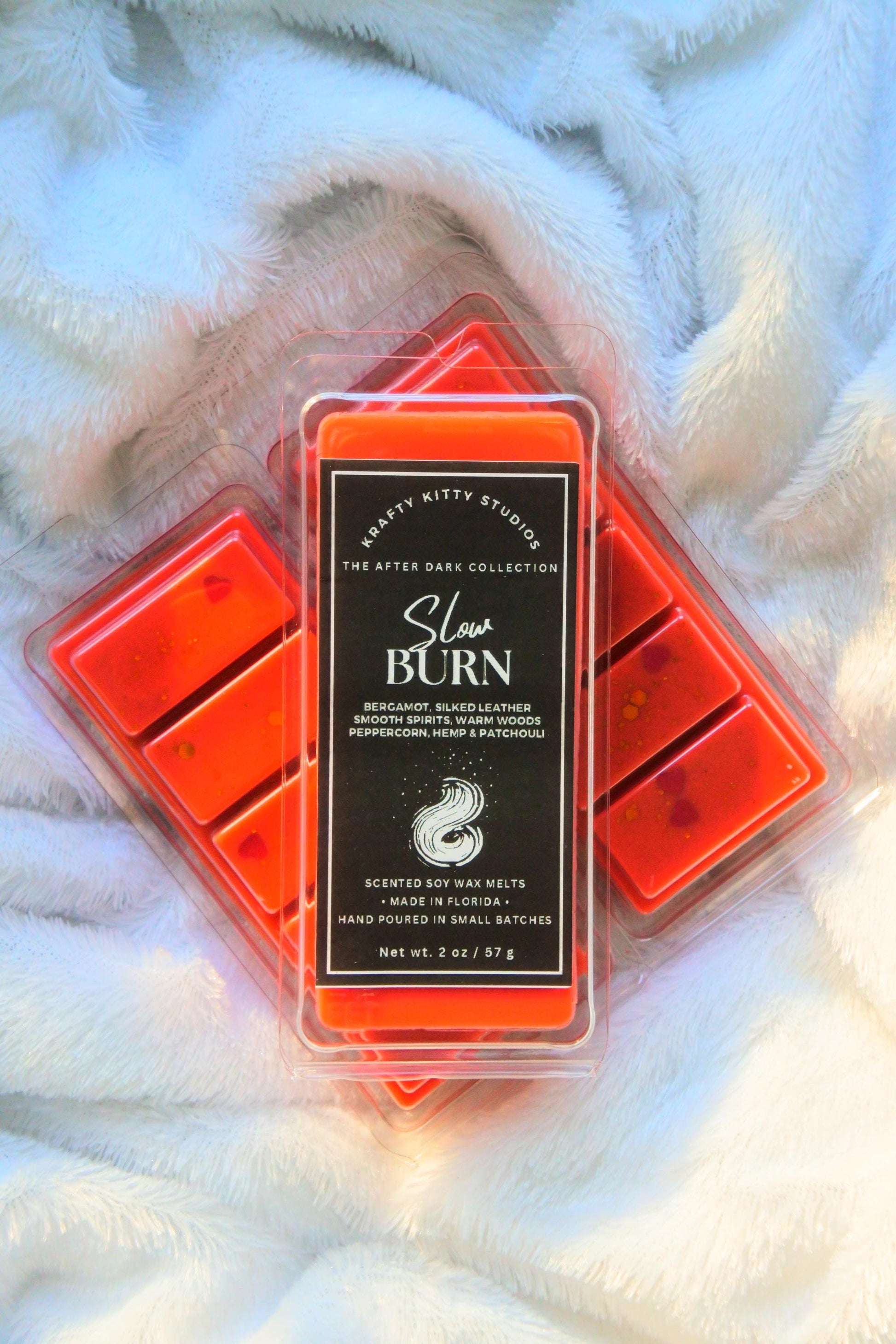 Slow Burn: Bergamot, Leather, Smooth Spirits, Warm Woods, Peppercorns, Hemp & Patchouli | Soy Wax Melt | After Dark Valentine's Collection