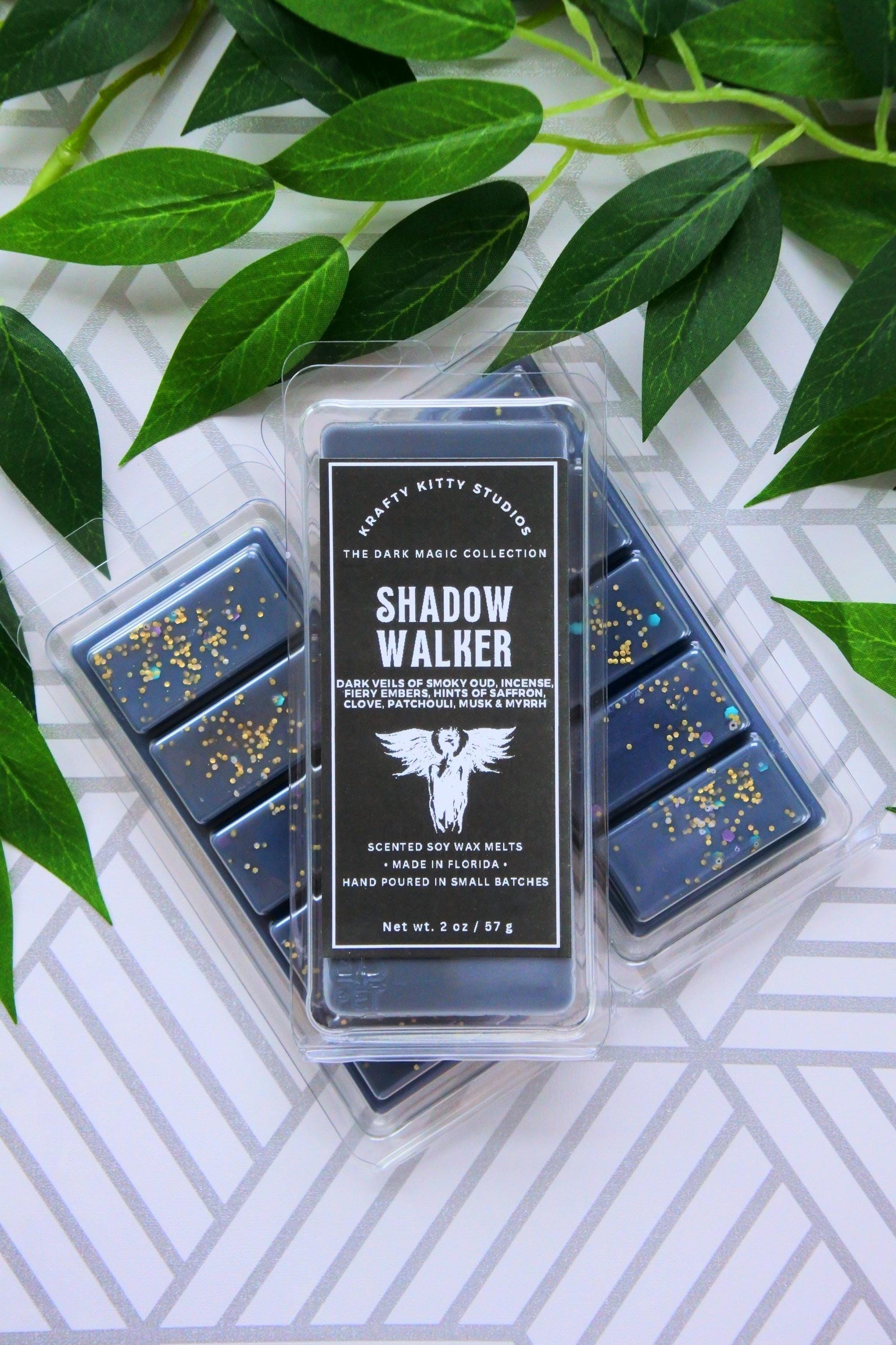 Dark Feathers: Smoky Oud, Fiery Embers, Incense, Dark Musk | Soy Wax Melt Snap Bar