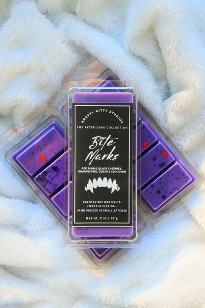 Bite Marks: Red Plums, Black Cherries, Orange Peel, Cedar & Cinnamon | Soy Wax Melt | After Dark Valentine's Collection