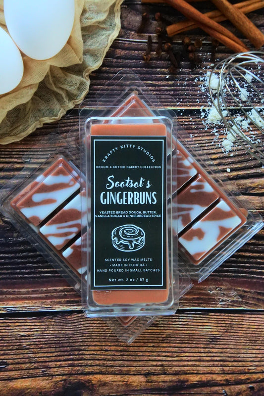 Sootsol’s Gingerbuns: Yeasted Bread Dough, Butter, Vanilla Sugar & Gingerbread Spice | Soy Wax Melt Snap Bar