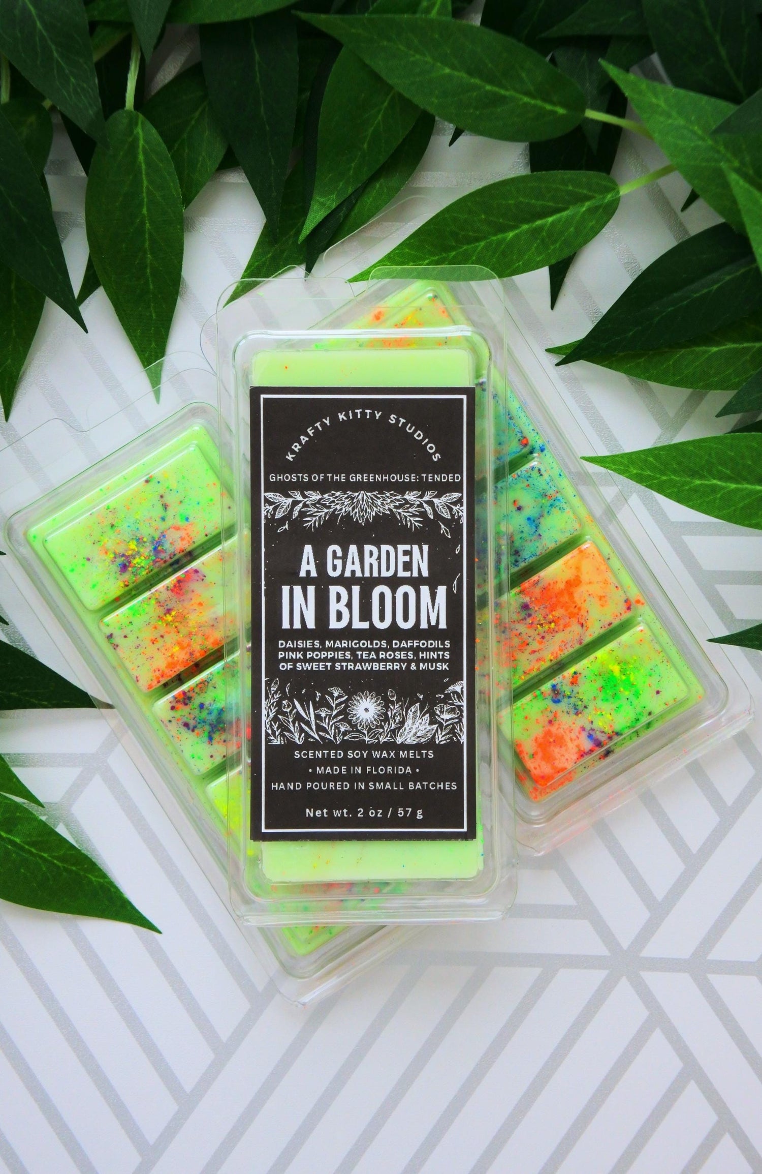 Sophie’s Secret Garden: Daisies, Marigolds, Daffodils, Poppies, Strawberries & Earthy Greenery | Natural Soy Wax Melt Snap Bar