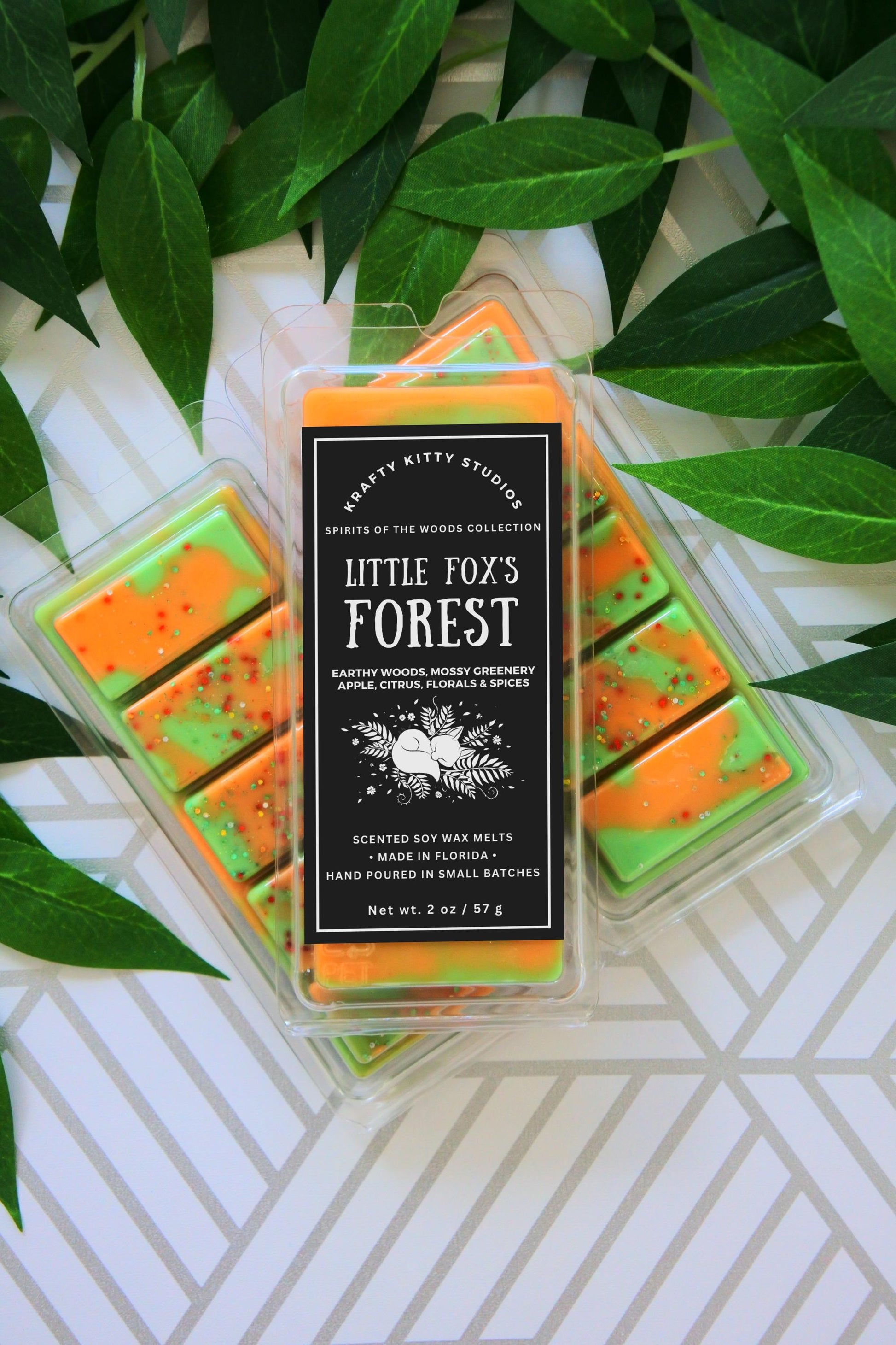 Little Fox’s Forest: Earthy Woods, Mossy Greenery, Apple, Citrus, Florals & Spices | Soy Wax Melt