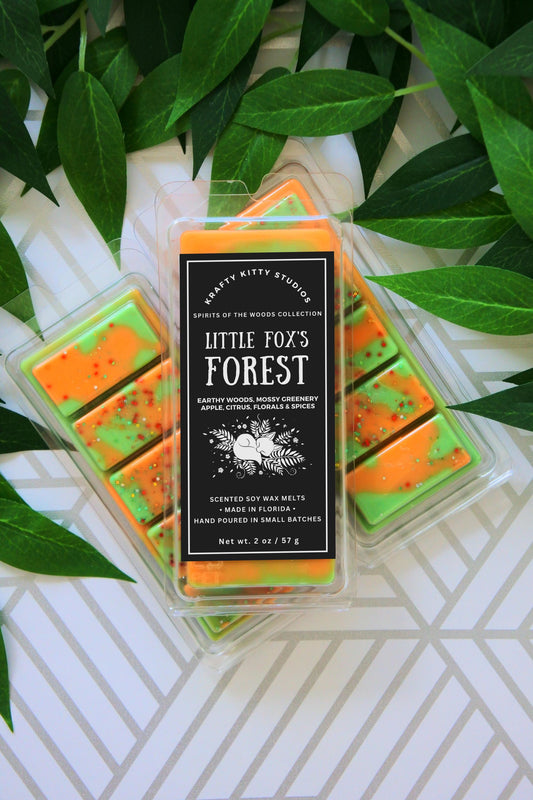 Little Fox’s Forest: Earthy Woods, Mossy Greenery, Apple, Citrus, Florals & Spices | Soy Wax Melt