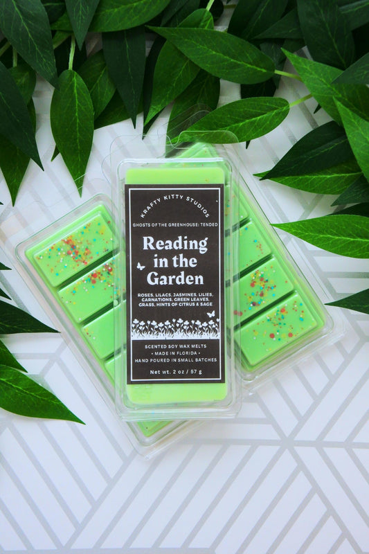 Reading in the Garden | Florals + Greens + Grass + Citrus & Sage | Natural Soy Wax Melt Snap Bar