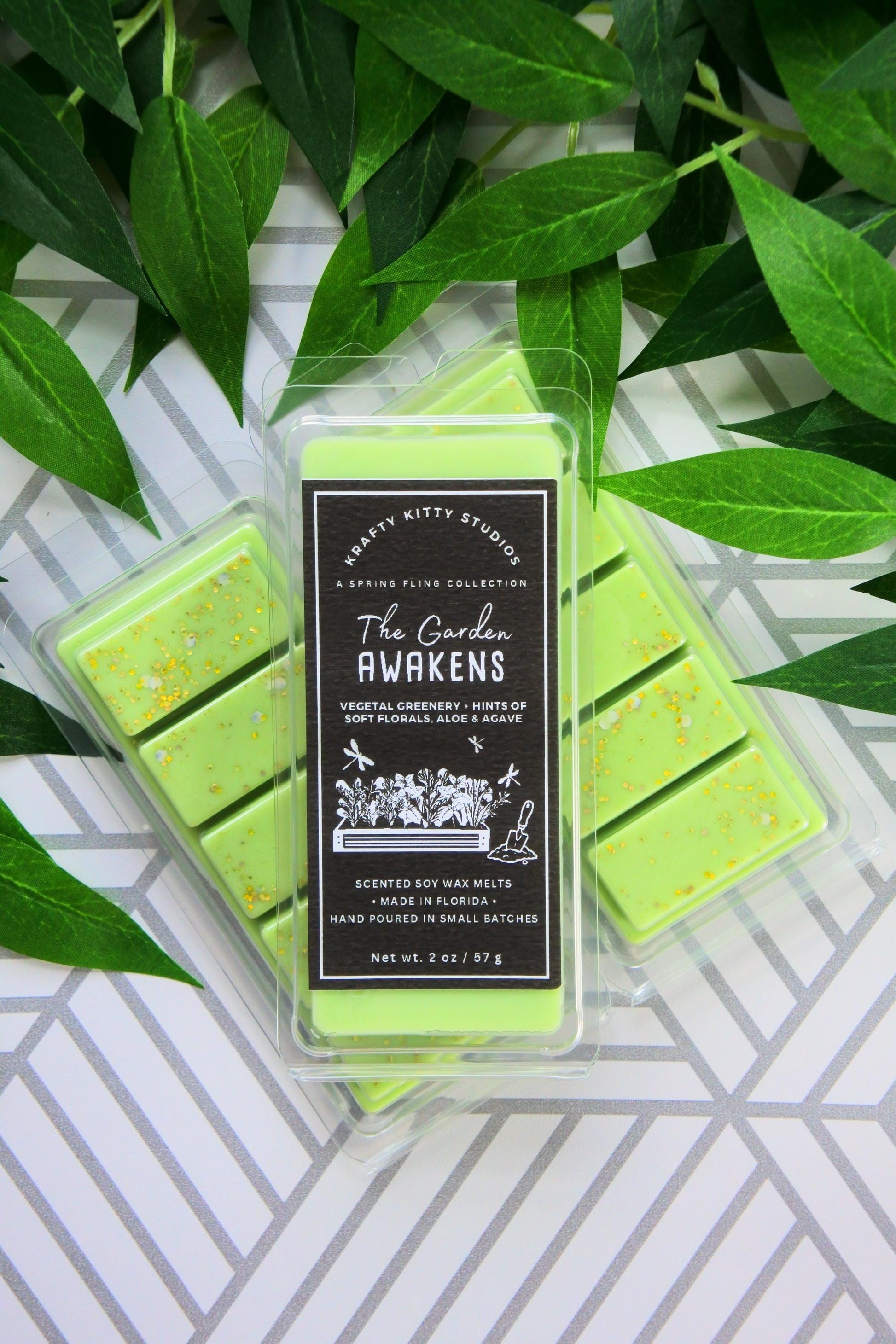 The Garden Awakens: Vegetal Greenery + Hints of Soft Florals, Aloe & Agave | Soy Wax Melt