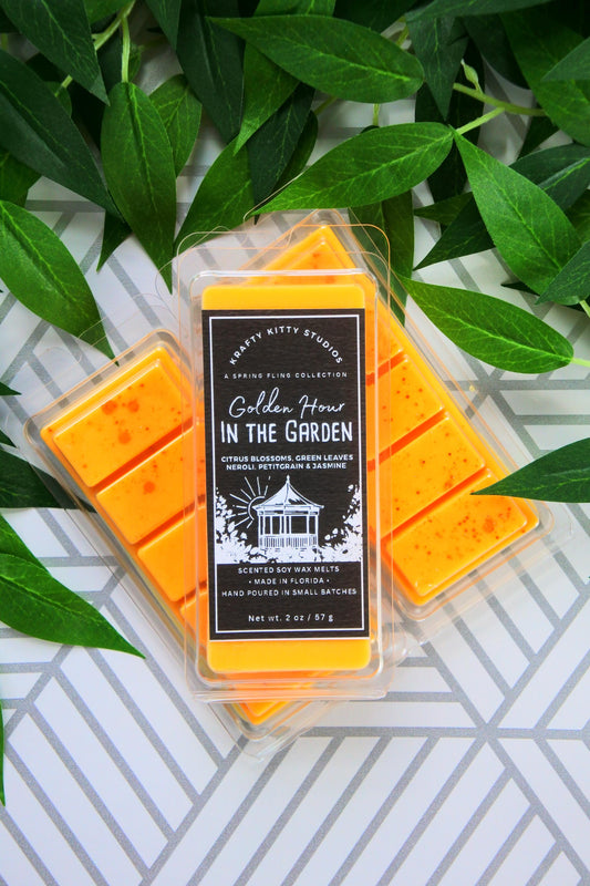 Golden Hour in the Garden: Citrus Blossoms, Green Leaves, Neroli, Petitgrain & Jasmine | Soy Wax Melt