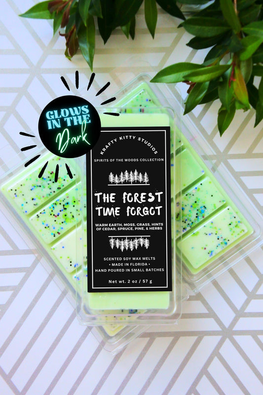 Kodama Forest: Mossy Earth, Warm Grass, Cedar, Spruce, Pine & Herbs | Glow-in-the-Dark Soy Wax Melt