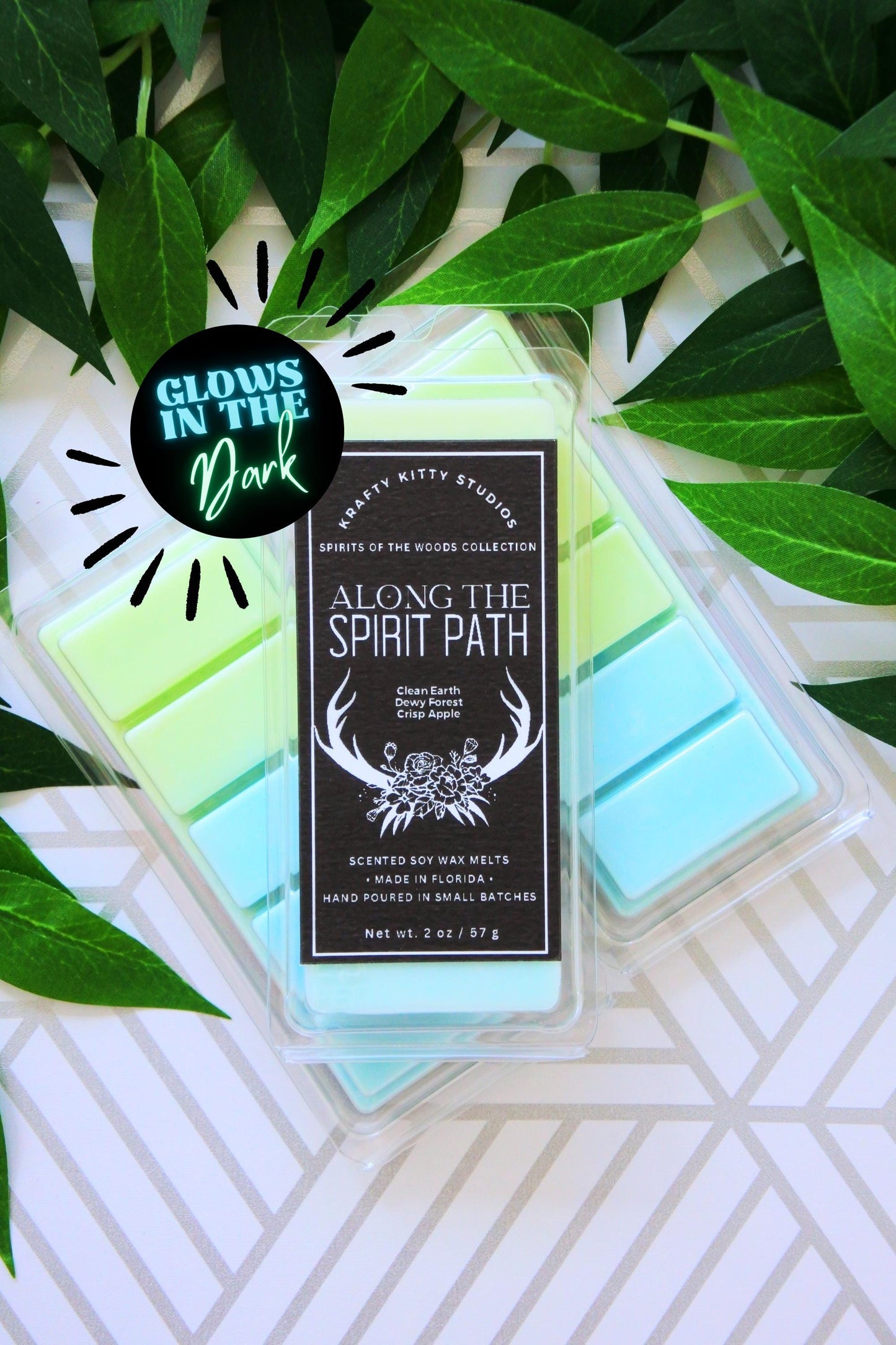 Forest Spirit’s Path: Clean Earth, Dewy Forest, Crisp Apple | Glow-in-the-Dark Soy Wax Melt