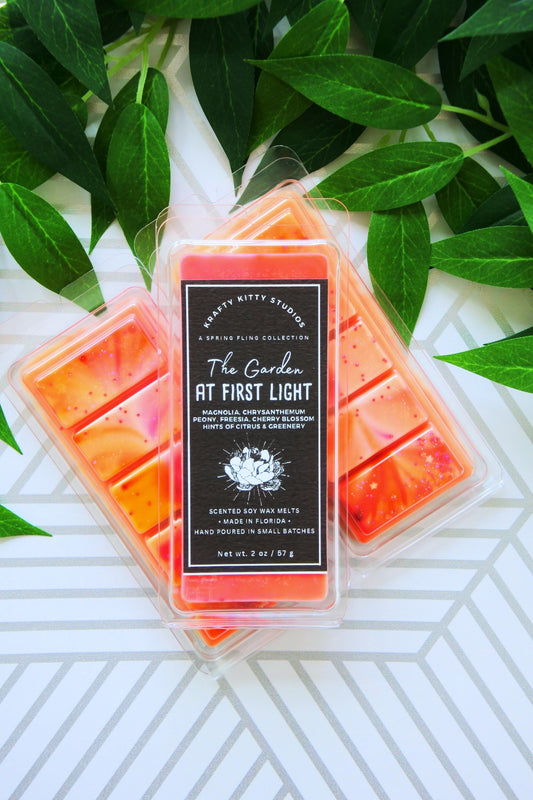 The Garden at First Light: Magnolia, Chrysanthemum, Freesia, Cherry Blossom, Peony, Hints of Greenery & Citrus | Spring Soy Wax Melt