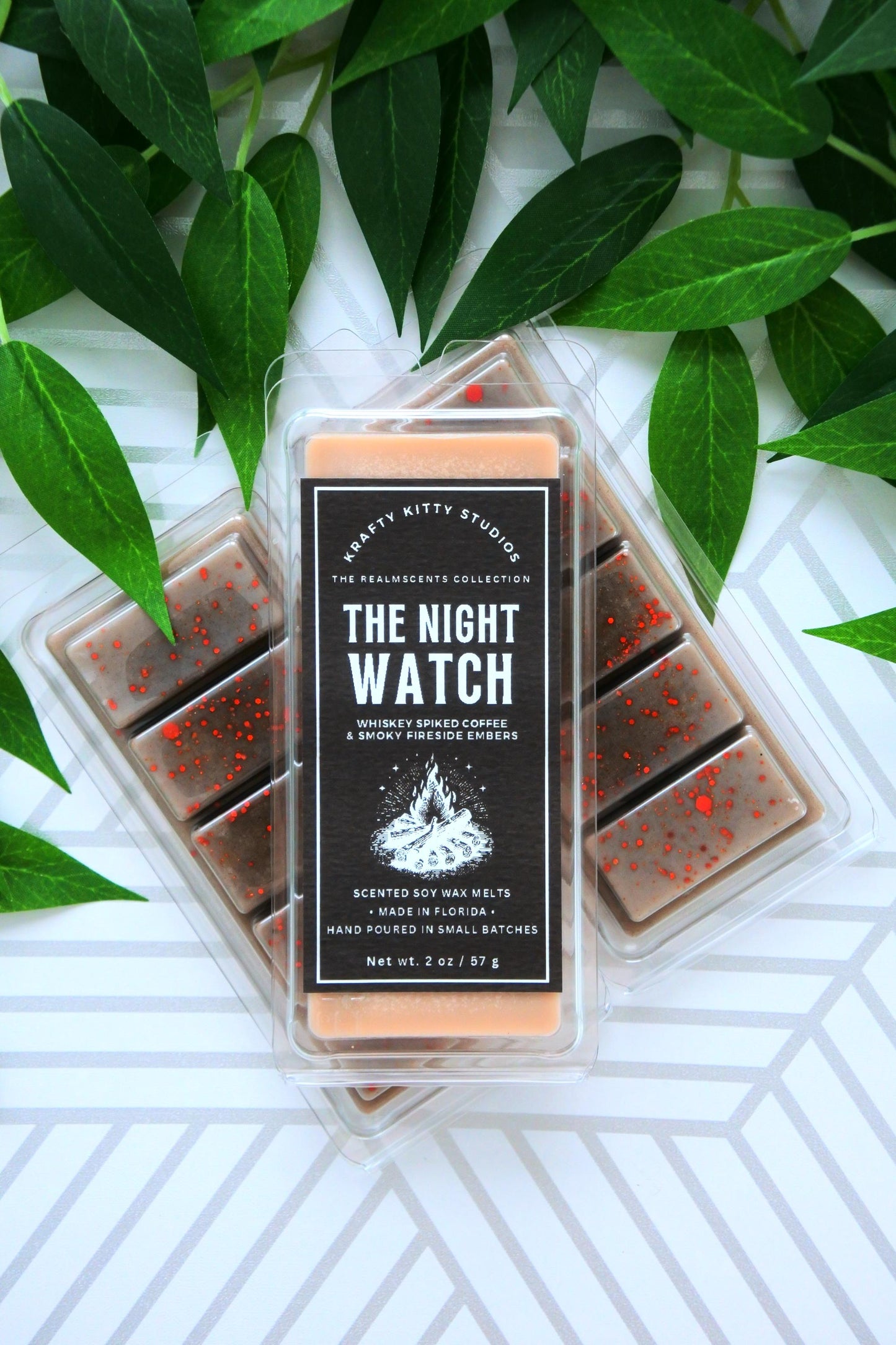 Night Watch | Whiskey Spiked Coffee + Smoky Fireside Embers | Soy Wax Melt Snap Bar