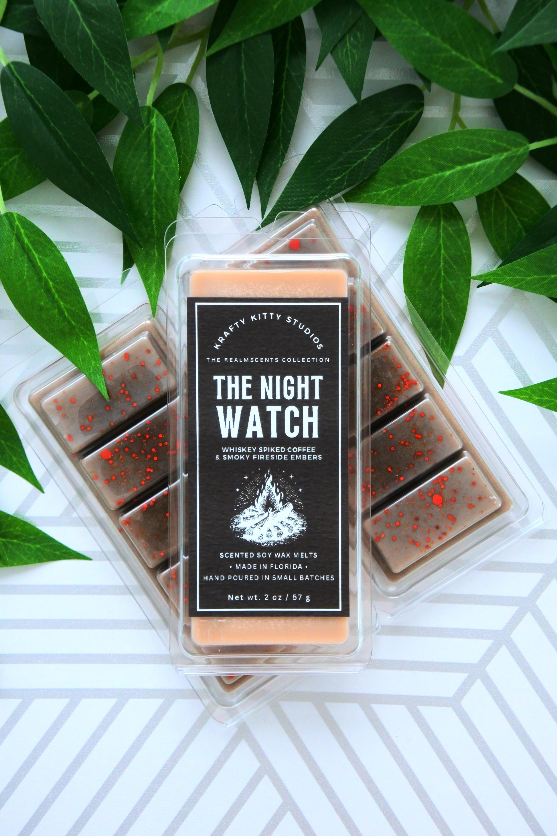 Night Watch | Whiskey Spiked Coffee + Smoky Fireside Embers | Soy Wax Melt Snap Bar