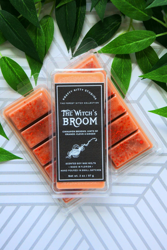 The Witch’s Broom: Cinnamon Brooms, Hints of Orange, Clove & Ginger | Soy Wax Melt Snap Bar